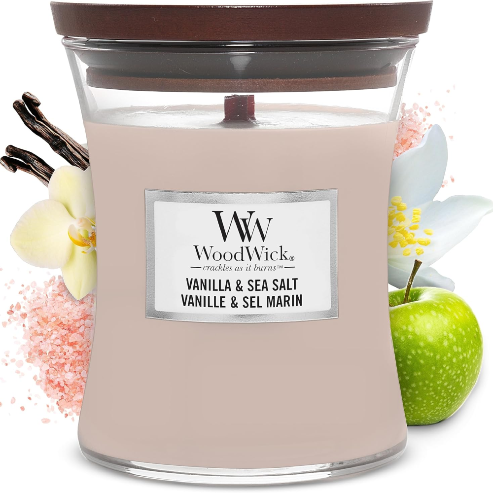Woodwick Mini Vanilla & Sea Salt 85 г - Ароматична свічка з ароматом ванілі та нотами морської солі - фото №2